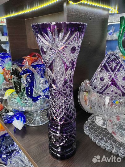 Ваза для цветов хрустальная