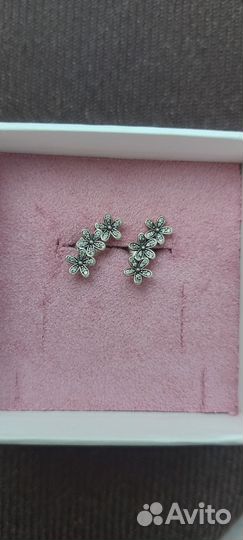 Серьги pandora маргаритки
