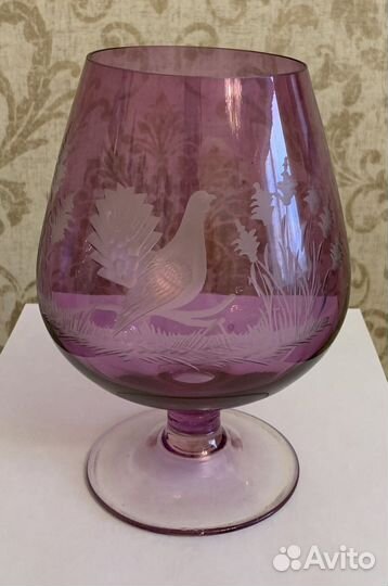 Фужер бокал из цветного стекла Крупный. Охота