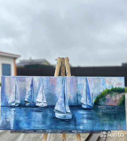 Картина маслом на холсте Парусники