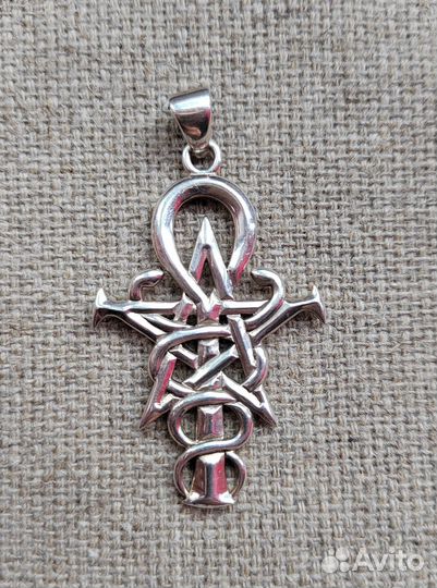 Кулон кадуцей анкх 925 США