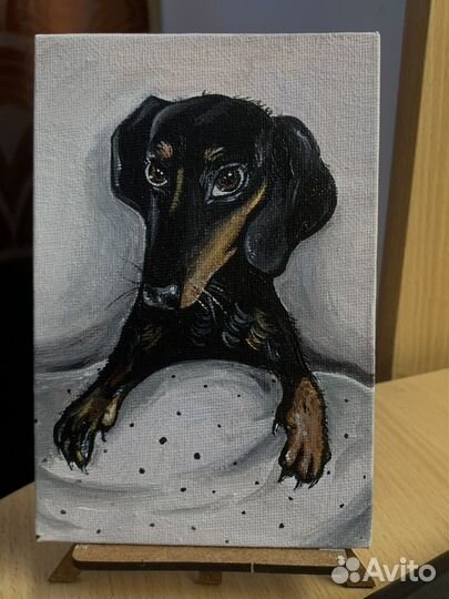 Картина «Такса под одеялом»