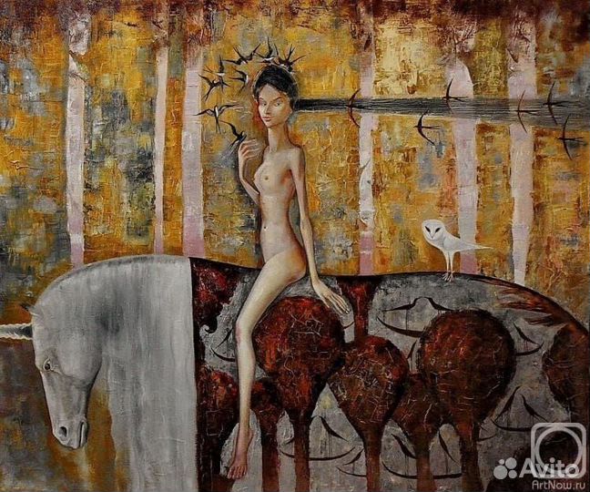 Картина маслом на холсте старинная