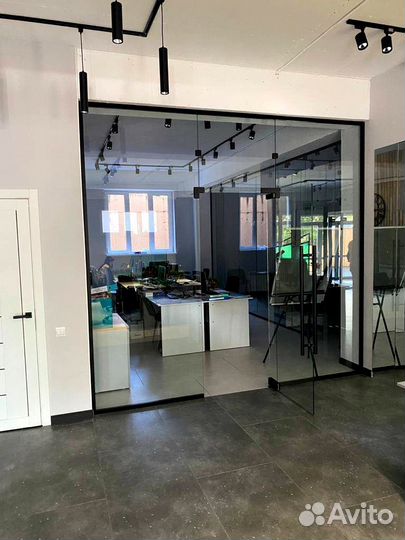 Стеклянное дверное ограждение из ударопрочного сте