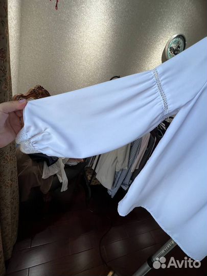 Блузка школьная для девочки белая р.152