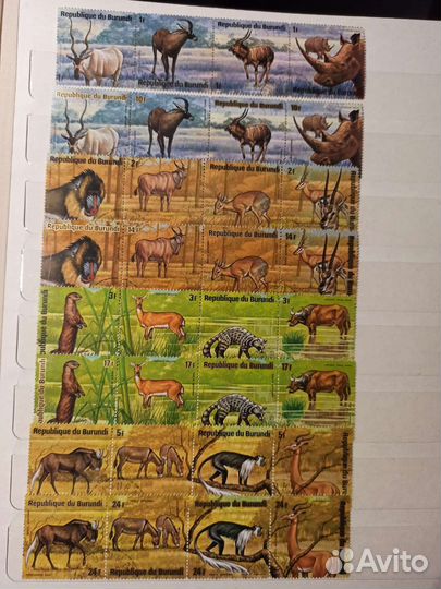 Марки Бурунди фауна и флора Африки