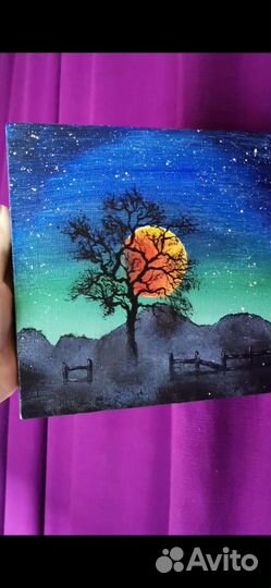 Картина Ночь в горах