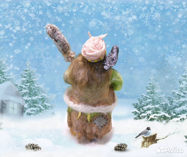 Ватные елочные игрушки