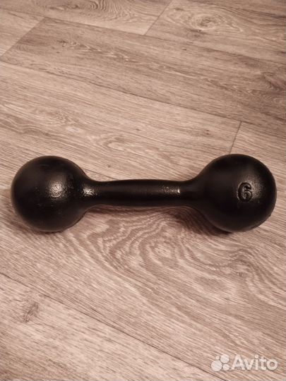 Гантеля 6 кг чугунная