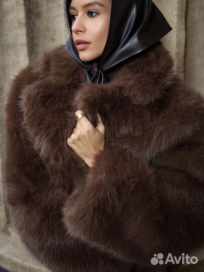 Шуба шоколадная коричневая XS S M L 12storeez