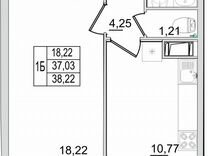 1-к. квартира, 38,2 м², 2/13 эт.