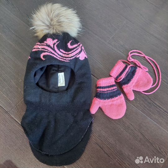 Шапка шлем и варежки