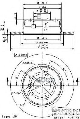 Диск тормозной UV Coated зад 08978711 Brembo