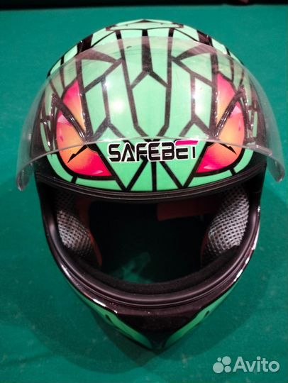 Мотошлем детский Safebet Green HF-909 XL