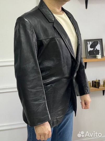 Кожаный пиджак мужской