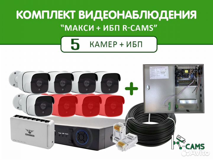 Макси комплект видеонаблюдения 5 ip камер