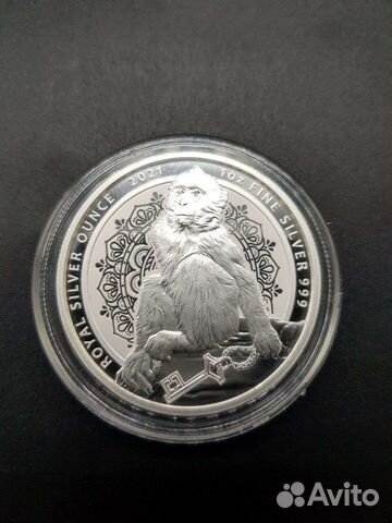 Монета Берберская Макака серебро 999 унция 1 oz