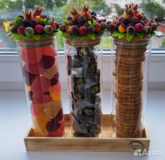 Банки с декором для хранения стекло