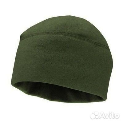 Комплект шапка и баф флисовый Олива Черный Койот