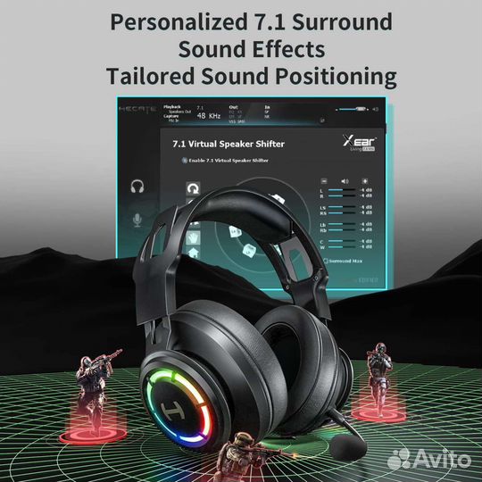 Новые игровые наушники с микрофоном, Surround 7.1