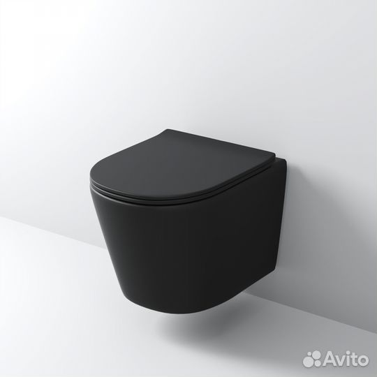 Унитаз GR-4477bmsq (485*360*330) черный матовый п