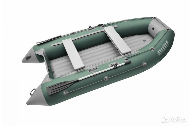 Лодка драккар 3200 нднд classic (безкиль), зеленая