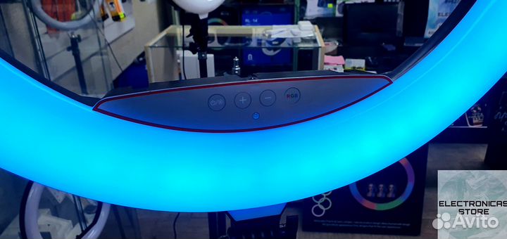 Кольцевая Лампа 56 см со Штативом Бежевая v.7