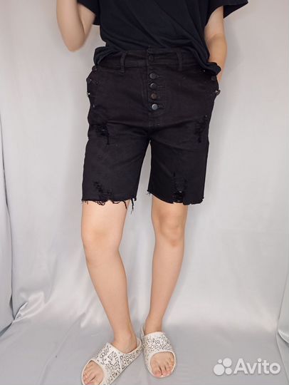 Шорты джинсовые черные р40-46