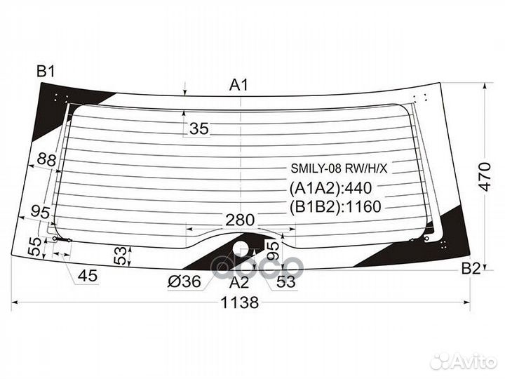 Стекло заднее с обогревом lifan smily 08- smily