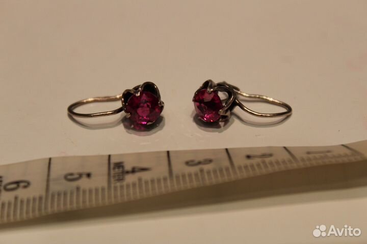 Серебрянные серьги СССР проба 875