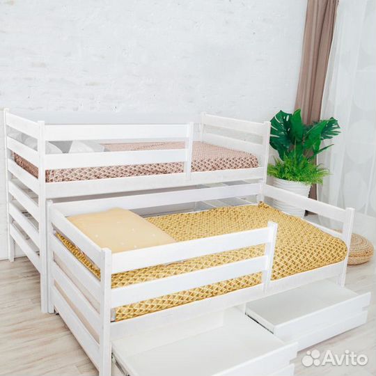 Кроватка детская с доп. местом матрешка эко из мас
