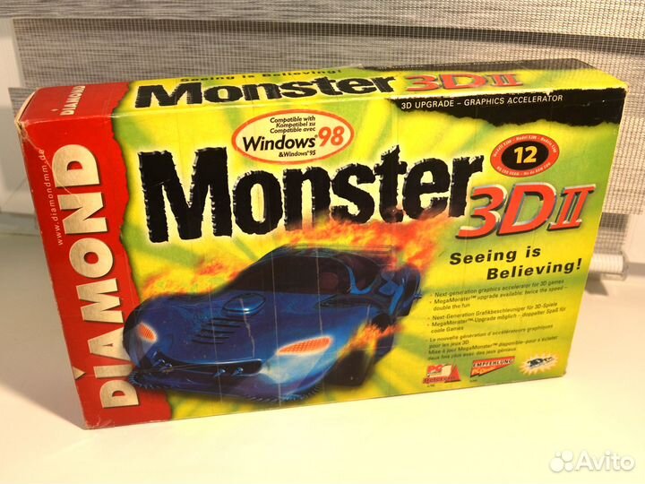 Diamond Monster3D II 12Mb Voodoo 2 3DFX в коробке