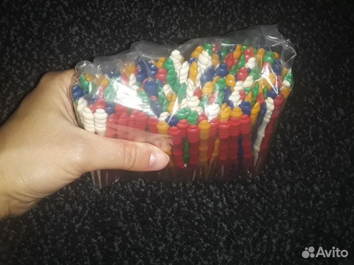 Пакет 100шт новые шпажки для канапе пластиковые цв