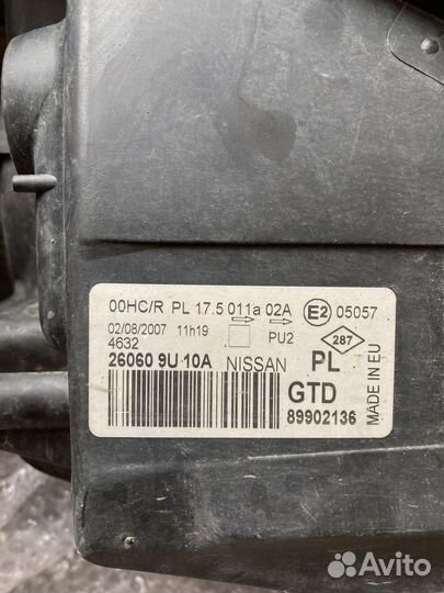 Фара левая nissan note