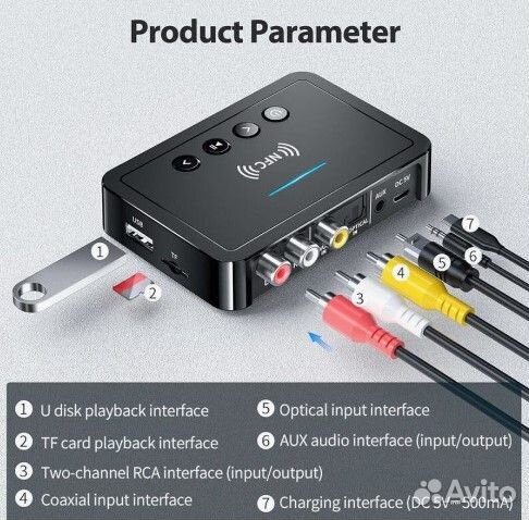 Bluetooth 2 в 1, приемник и передатчик 5.0