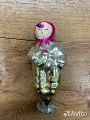 Елочная игрушка СССР «Мальчик с погремушкой»