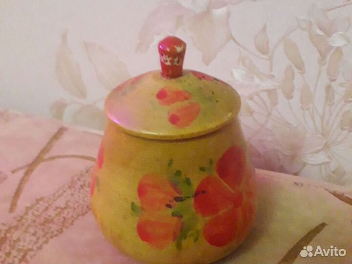 Сахарница или солонка деревянная СССР