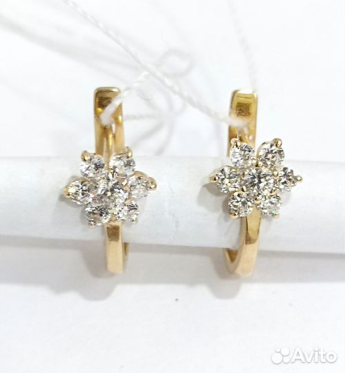 Золотые серьги с камнем