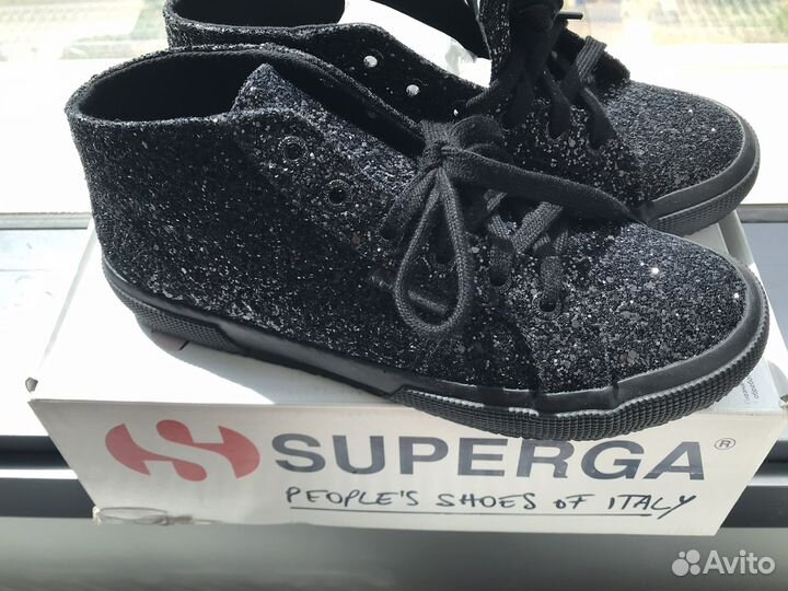 Кеды superga с глиттером высокие