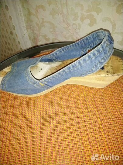 Босоножки джинсовые