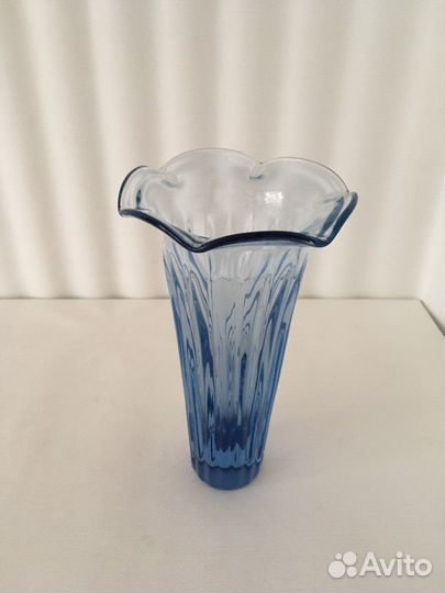 Ваза голубое стекло СССР