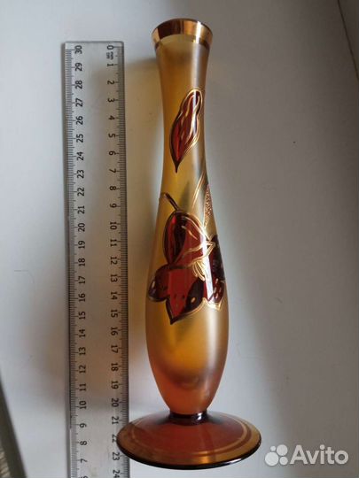 Ваза цветное стекло Чехия