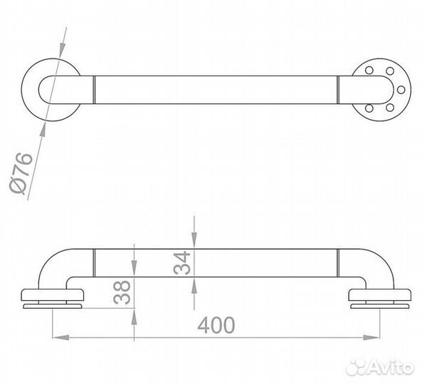 Поручень прямой из алюминия Nofer 15054.40.NBA