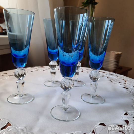 Фужеры синие 