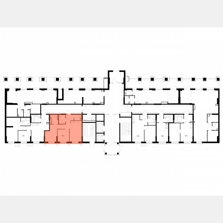 2-к. квартира, 48,8 м², 1/17 эт.