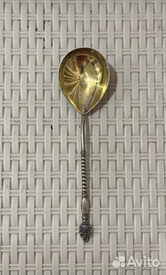 Ложка столовая серебро 875 проба эмаль СССР