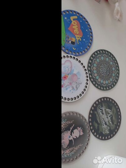 Донышки для корзин, фанера с фотопечатью гравировк