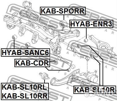 Kabsl10RR Сайлентблок заднего продольного рычага правый febest kabsl10rr для а/м hyundai, kia