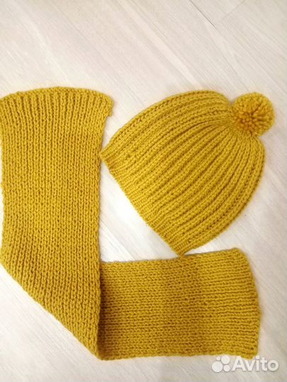 Набор новый женский, ручная работа, цвет горчица