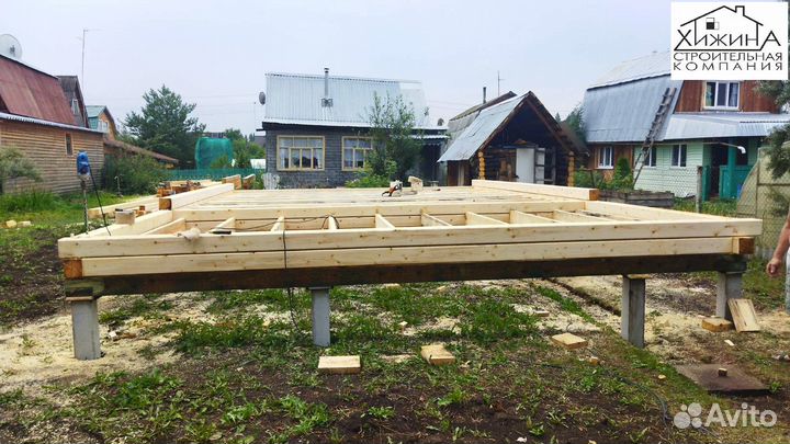 Срубы дома из бруса 6х6 с террасой строительство